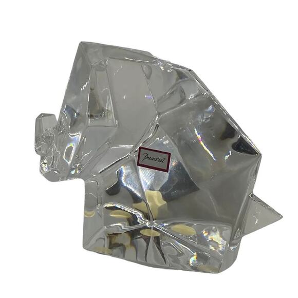 Late 20th Century Baccarat Crystal Large Orgami Elephant Figurine Red Box - Picture 7 of 13